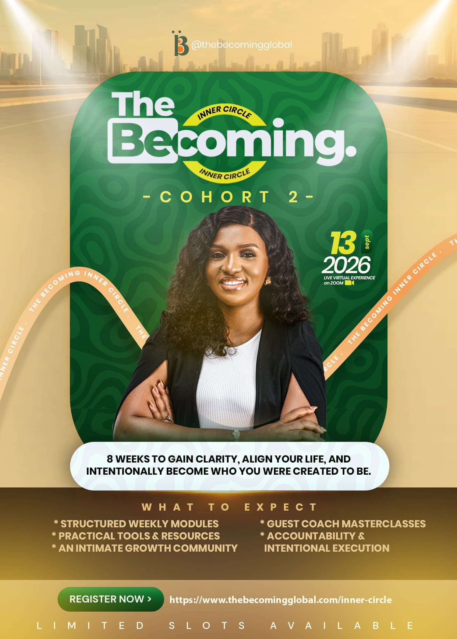 The Becoming Inner Circle, Cohort 2 — live virtual experience on Zoom, September 13, 2026